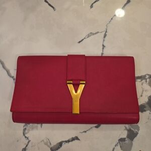 YSL Closure Leather Clutch